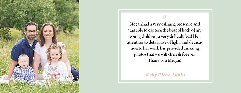 nice words written by a client of megan ho photography in nh