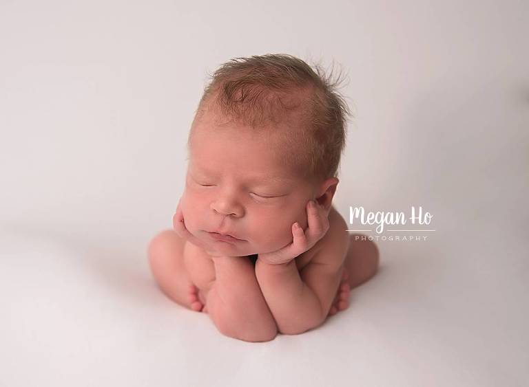 white baby boy froggy pose in new hampshire studio