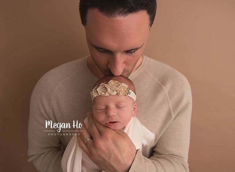 loving dad and baby newborn session southern nh studio