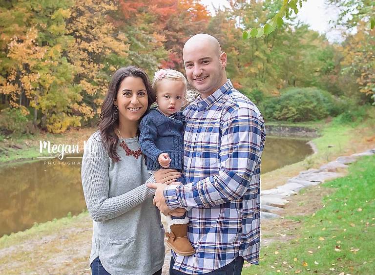 New Hampshire family fall session in October family of three