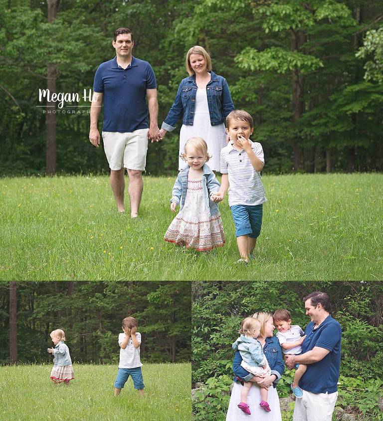 nh family session in backyard Goffstown