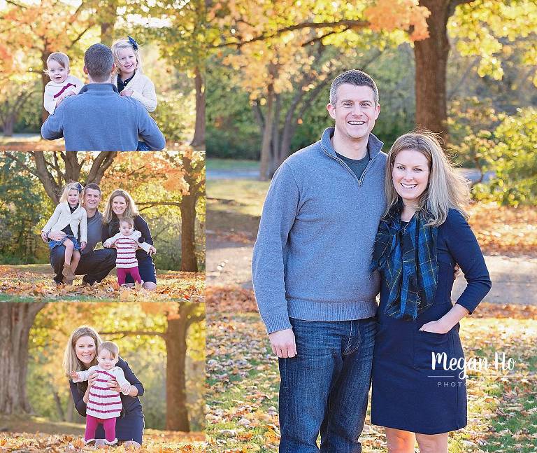 beautiful family session in stark park in nh with beautiful fall trees