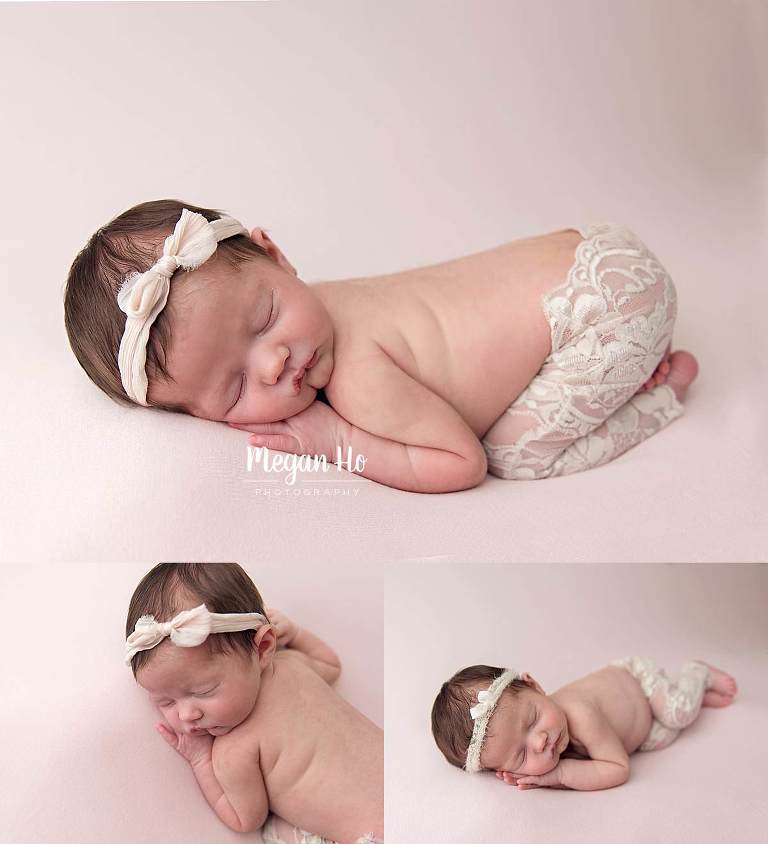 Southern nh newborn session baby girl sleeping in little lace pants
