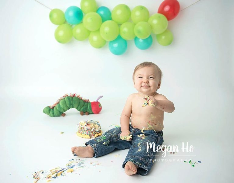 Adorable hungry caterpillar cakesmash in Southern Nh studio