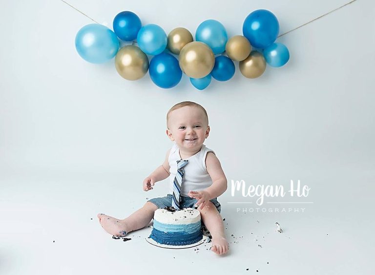 southern nh studio cakesmash session one year smiling and happy boy