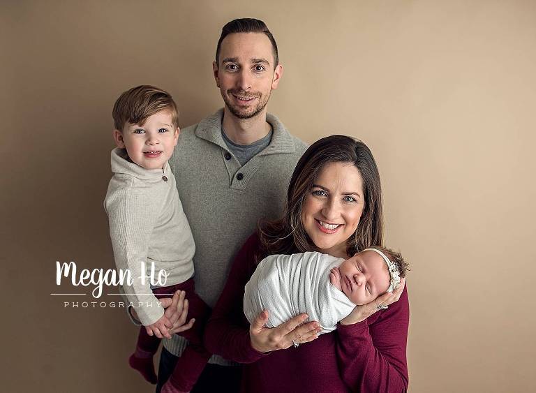 New family of four in bedford nh newborn session
